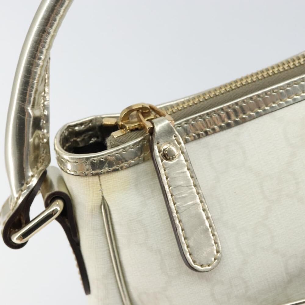 GUCCI GG Supreme Hand Bag PVC Leather White Gold 190258 Auth 157336 - Picture 10 of 16